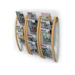 Alba Wall Display Unit 5 Compartments Natural Wood Frame White Compartments DDEXPOWALL BC