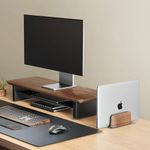 Alba Vertical Computer Stand Aluminium/Walnut ODSTAND W