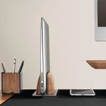 Alba Vertical Computer Stand Aluminium/Walnut ODSTAND W
