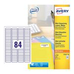 Avery Laser Mini Labels 46mmx11.1mm 84 Per Sheet White (Pack of 8400) L7656-100