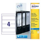 Avery Inkjet L/Arch Filing Labels 4 Per Sheet Wht (Pack of 100) J8171-25