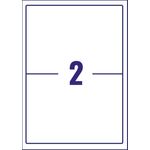 Avery Laser Label Heavy Duty 2 Per Sheet White (Pack of 40) L7068-20