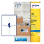 Avery Inkjet Parcel Labels 4 Per Sheet White (Pack of 100) J8169-25