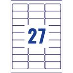 Avery Removable Labels 27 Per Sheet White (Pack of 675) L4737REV-25