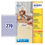 Avery Laser Mini Labels 17.8x10mm 270 per sheet White (Pack of 6750) L4730REV-25