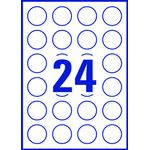 Avery Removable Labels 37mm Diameter 24 Per Sheet White (Pack of 600) L4851REV-25