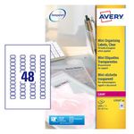 Avery Laser Mini Labels 22x12mm 48 Per Sheet Clear (Pack of 1200) L7553-25