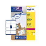 Avery Ultragrip Laser Parcel Labels 99.1x67.7mm 8 Per Sheet White (Pack of 320) L7165-40