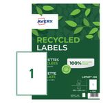 Avery Laser Labels Recycled 1 Per Sheet White (Pack of 100) LR7167-100