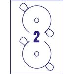 Avery White Full Face CD DVD Laser Label 2 Per Sheet (Pack of 50) L7676-25