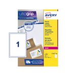 Avery Ultragrip Laser Parcel Labels 199.6 x 289.1mm 1 Per Sheet White (Pack of 500) L7167-500