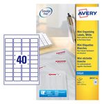 Avery Inkjet Mini Labels 45.7x25.4mm 40 Per Sheet White (Pack of 1000) J8654-25