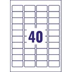 Avery Laser Mini Labels 45.7x25.4mm 40 Per Sheet White (Pack of 1000) L7654-25