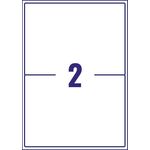 Avery Inkjet Label 199.6x143.5mm 2 Per Sheet Wht (Pack of 200) J8168-100