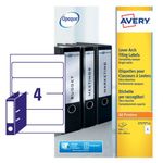 Avery Laser Inkjet Lever Arch Labels 200x60mm Wht (Pack of 100) L7171-25