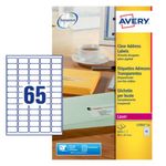 Avery Laser Mini Labels 38x21mm 65 Per Sheet Clear (Pack of 1625) L7551-25