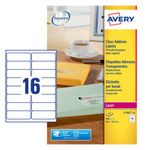 Avery Clear Laser Labels 99x34mm (Pack of 400) L7562-25