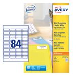 Avery Laser Labels 46x11.11mm 84 Per Sheet White (Pack of 2100)L7656-25