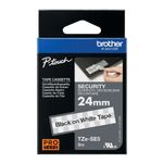 Brother P-Touch TZe Security Labelling Tape Cassette 24mm x 8m Black on White Tape TZESE5