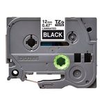 Brother P-Touch TZe Lam Tape Cassette 12mm x 8m White on Black Tape TZE335