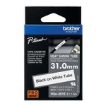 Brother HSe Heat Shrink Tube Tape Cassette 31.0mm x 1.5m Black on White HSe261E