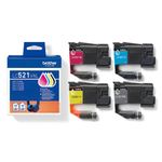 Brother LC521VAL Ink Cartridge CMYK Value Pack LC521VAL
