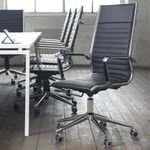 Bari high back executive chair - black faux leather
