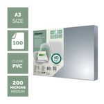 Fellowes Recycled A3 PVC Binding Covers Clear 200 Micron (Pack of 100) 53764