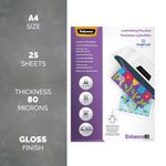 Fellowes Enhance Laminating Pouch A4 160 Micron Total Thickness Gloss (Pack of 25) 53962