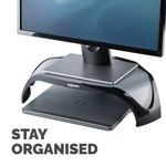 Fellowes Smart Suites Height Adjustable Monitor Stand Black/Silver 8020101