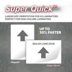 Fellowes SuperQuick Laminating Pouch A4 160 Micron Total Thickness Gloss (Pack of 100) 5440001