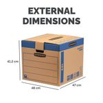 Bankers Box SmoothMove FastFold Removal Box Large 85 Litre Brown/Blue (Pack of 5) 6205301
