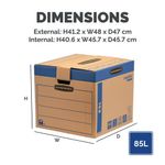 Bankers Box SmoothMove FastFold Removal Box Large 85 Litre Brown/Blue (Pack of 5) 6205301
