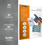 Fellowes Admire EasyFold Laminating Pouch A3 160 Micron Total Thickness (Pack of 25) 5602001