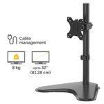 Fellowes Seasa Free Standing Single Monitor Arm Black 8049601