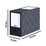 Bankers Box Decor Transfer File 150mm Midnight Blue/Grey (Pack of 5) 4483001