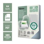 Fellowes Binding Covers for Comb/Wire Binding Machines A4 180 Micron Clear PET (Pack of 100) 5384601