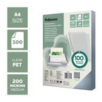 Fellowes Binding Covers for Comb/Wire Binding Machines A4 200 Micron Clear PET (Pack of 100) 5384701