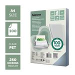 Fellowes Binding Covers for Comb/Wire Binding Machines A4 250 Micron Clear PET (Pack of 100) 5384801