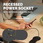 Fellowes Power Spot Type G UK/IE 1 Socket and 1 USB C Port Black 100136977