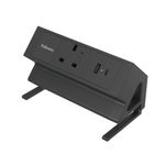 Fellowes Power Desk Type G UK/IE 1 Socket 1 USB-A + 1 USB-C Port Black 100136980