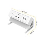 Fellowes Power Desk Type G UK/IE 1 Socket 1 USB-A + 1 USB-C Port White 100137171