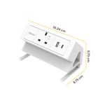 Fellowes Power Desk Type G UK/IE 1 Socket 1 USB-A + 1 USB-C Port White 100137171