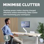 Fellowes Power Desk 2 Type G UK/IE 2 Sockets 1 USB-A + 1 USB-C Port White 100137181