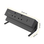 Fellowes Power Desk 2 Type G UK/IE 2 Sockets 1 USB-A + 1 USB-C Port Black 100136987