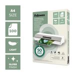 Fellowes Recycled A4 Laminating Pouches Gloss 80 Micron (Pack of 100) 100142987