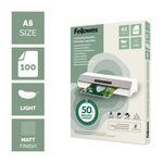Fellowes Recycled Laminating Pouches 80 Micron A5 Matt (Pack of 100) 100143437