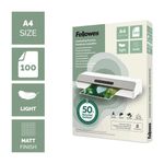 Fellowes Recycled Laminating Pouches 80 Micron A4 Matt (Pack of 100) 100143435