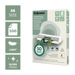 Fellowes Recycled A6 Laminating Pouches Gloss 80 Micron (Pack of 100) 100143441