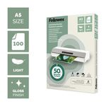 Fellowes Recycled A5 Laminating Pouches Gloss 80 Micron (Pack of 100) 100143440